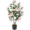 Costway 1/2 PCS 36" Artificial Camellia Tree Fake Potted Tree Greenery Floral Plant Modern Orange/White/Pink